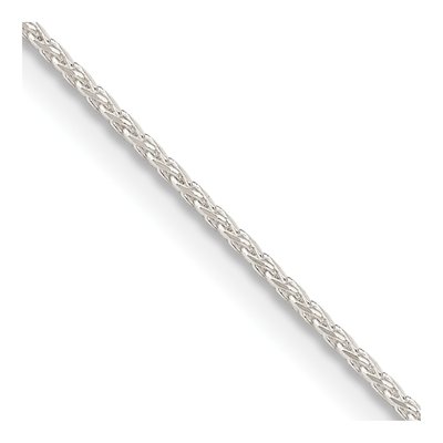 Sterling Silver 0.95mm Diamond-Cut Round Wheat Chain