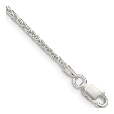Sterling Silver 1.45mm Diamond-Cut Round Wheat Chain Bracelet