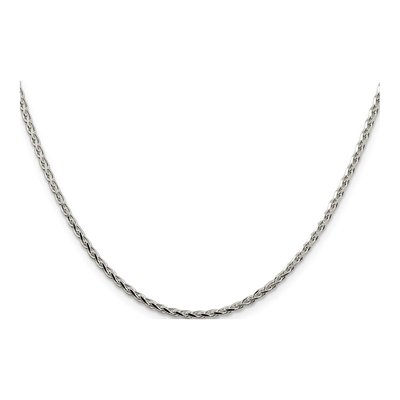 Sterling Silver 2.15mm Diamond-Cut Round Wheat Chain – view 2