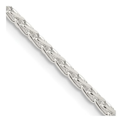 Sterling Silver 2.15mm Diamond-Cut Round Wheat Chain