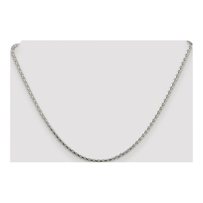 Sterling Silver 2.15mm Diamond-Cut Round Wheat Chain – view 4