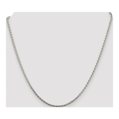 Sterling Silver 2.15mm Diamond-Cut Round Wheat Chain – view 4