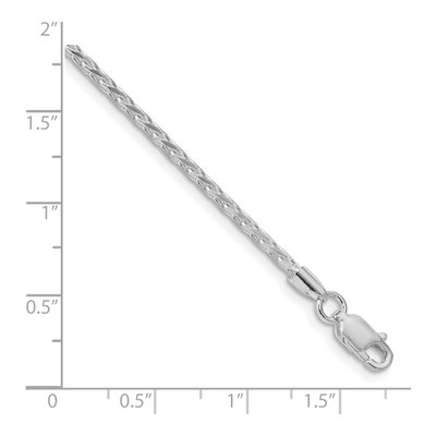 Sterling Silver 2.15mm Diamond-Cut Round Wheat Chain Bracelet – view 3