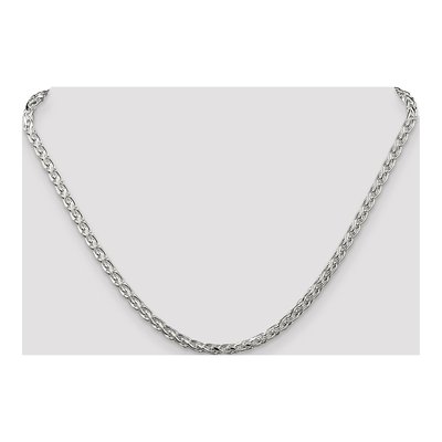 Sterling Silver 3.5mm Diamond-Cut Round Wheat Chain – view 4