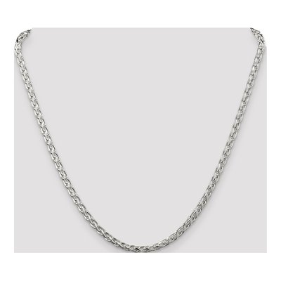 Sterling Silver 3.5mm Diamond-Cut Round Wheat Chain – view 4