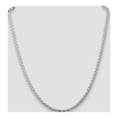 Sterling Silver 3.5mm Diamond-Cut Round Wheat Chain – view 4
