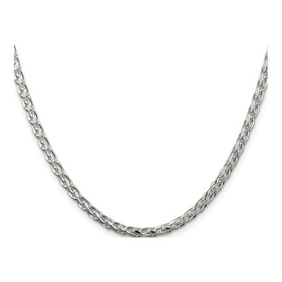 Sterling Silver 3.5mm Diamond-Cut Round Wheat Chain – view 2
