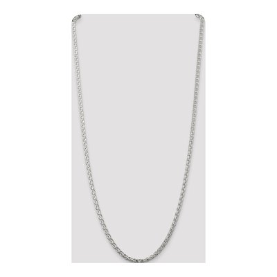 Sterling Silver 3.5mm Diamond-Cut Round Wheat Chain – view 4