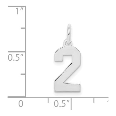 Sterling Silver Number 2 Charm – view 4