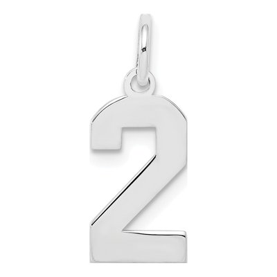 Sterling Silver Number 2 Charm