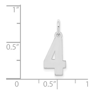 Sterling Silver Number 4 Pendant – view 3