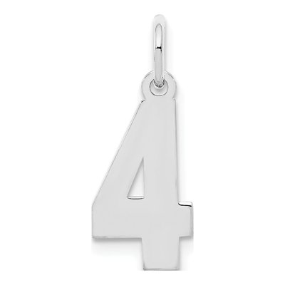 Sterling Silver Number 4 Pendant
