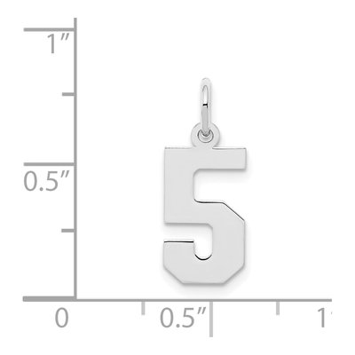 Sterling Silver Number 5 Pendant – view 3