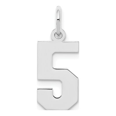 Sterling Silver Number 5 Pendant