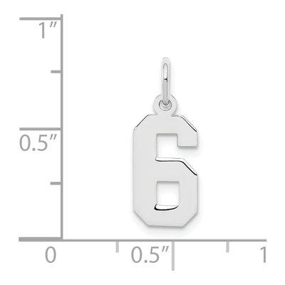 Sterling Silver Number 6 Charm – view 3