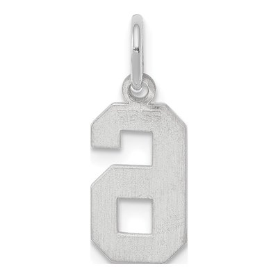 Sterling Silver Number 6 Charm – view 4