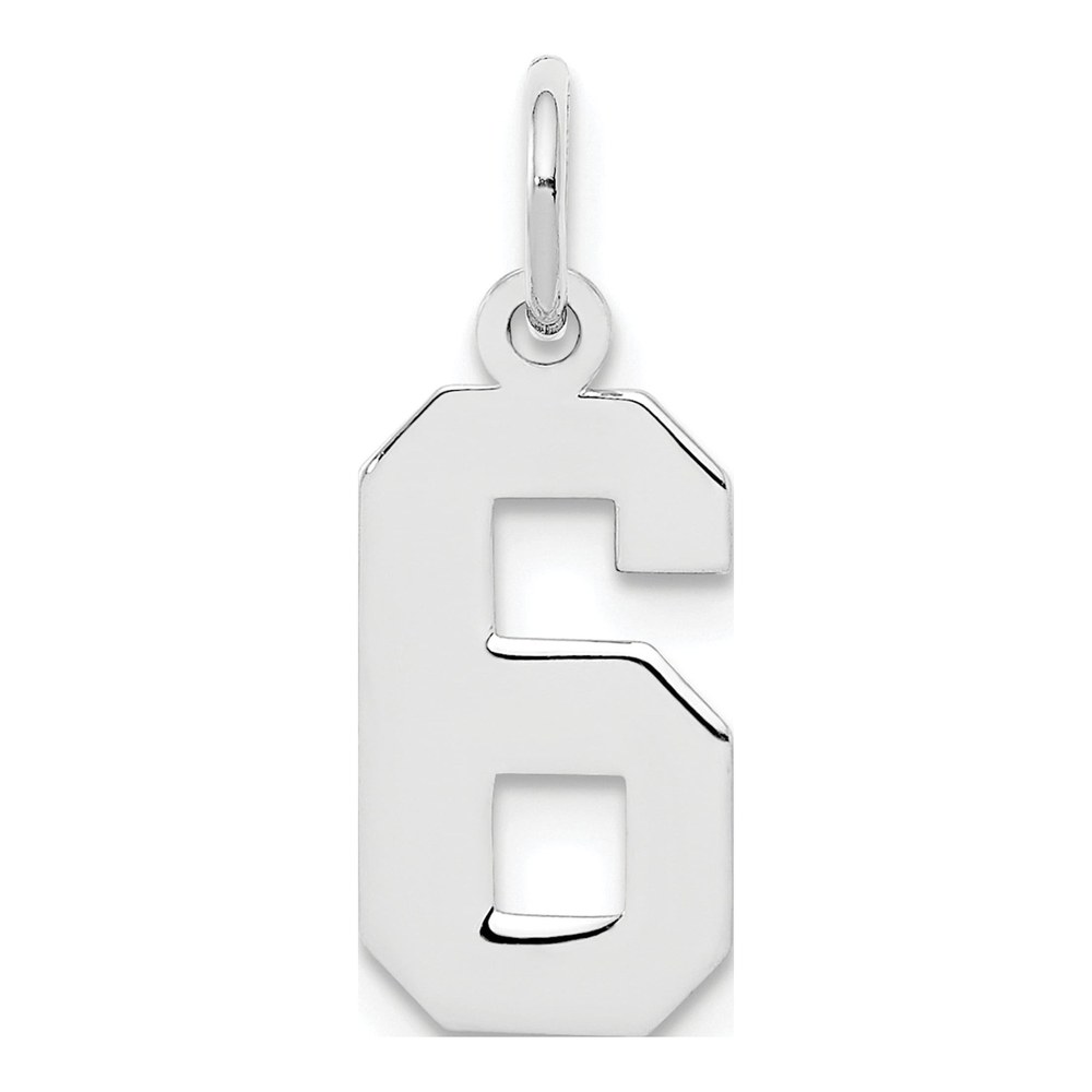 Sterling Silver Number 6 Charm