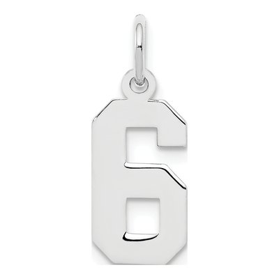 Sterling Silver Number 6 Charm