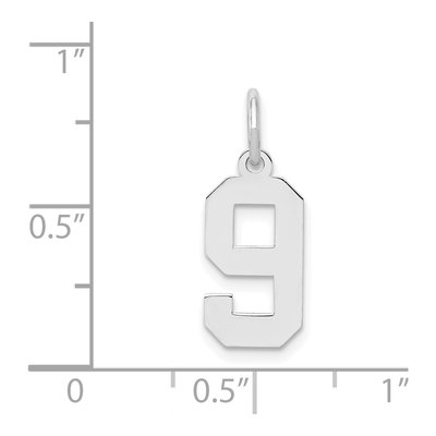 Sterling Silver Number 9 Pendant – view 3