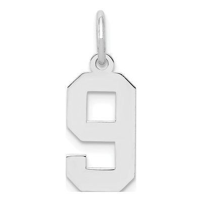 Sterling Silver Number 9 Pendant