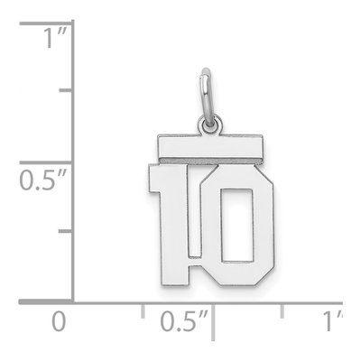 Sterling Silver Number 10 Pendant – view 4