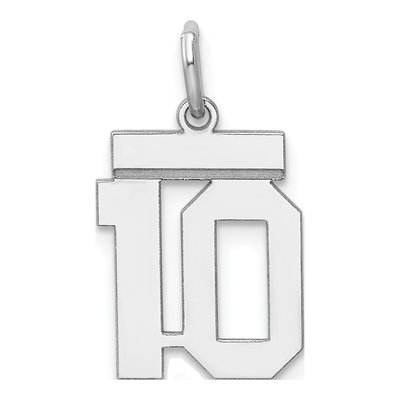 Sterling Silver Number 10 Pendant