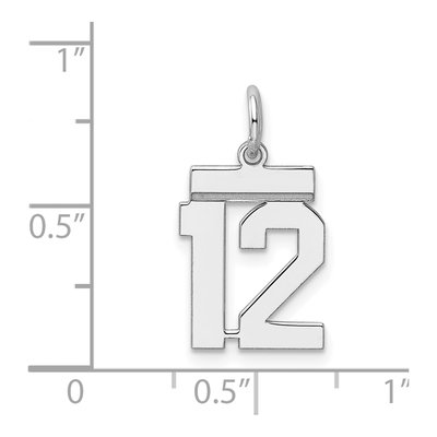Sterling Silver Number 12 Charm – view 5