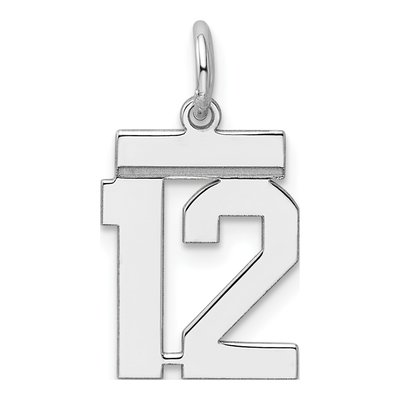 Sterling Silver Number 12 Charm