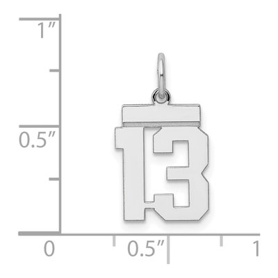 Sterling Silver Number 13 Charm – view 5