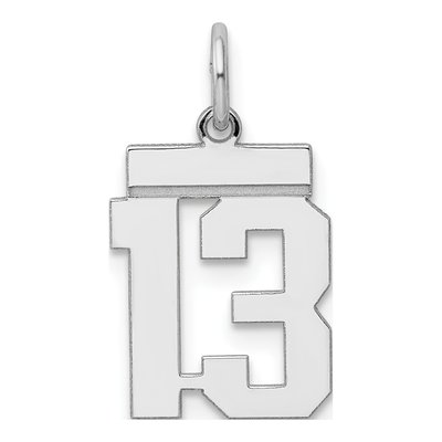 Sterling Silver Number 13 Charm