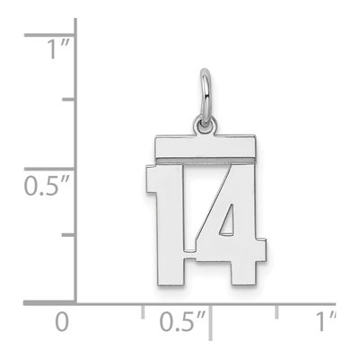 Sterling Silver Number 14 Charm – view 5