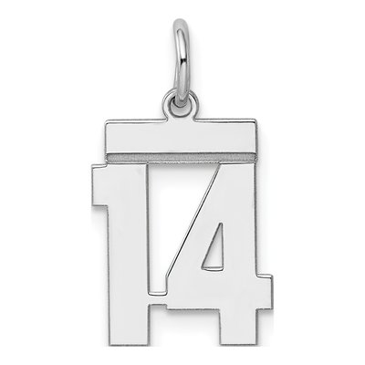 Sterling Silver Number 14 Charm