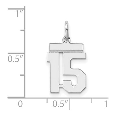 Sterling Silver Number 15 Charm – view 4