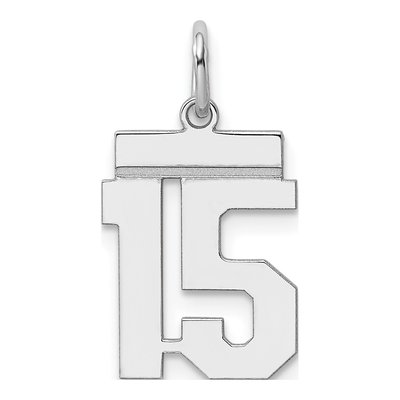 Sterling Silver Number 15 Charm