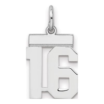 Sterling Silver Number 16 Pendant