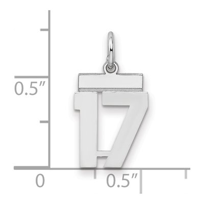 Sterling Silver Number 17 Pendant – view 3