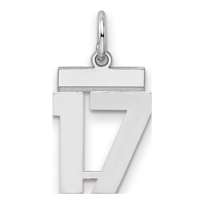 Sterling Silver Number 17 Pendant