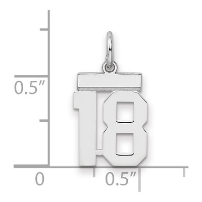 Sterling Silver Number 18 Charm – view 3