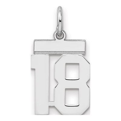 Sterling Silver Number 18 Charm