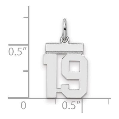 Sterling Silver Number 19 Charm – view 3