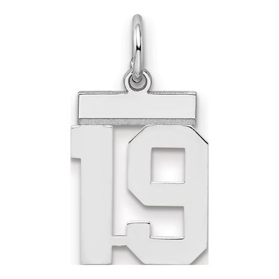 Sterling Silver Number 19 Charm