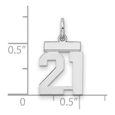 Sterling Silver Number 21 Charm – view 3