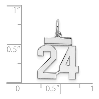 Sterling Silver Number 24 Charm – view 3