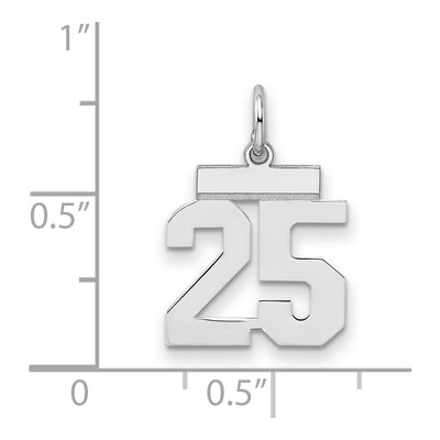 Sterling Silver Number 25 Charm – view 3