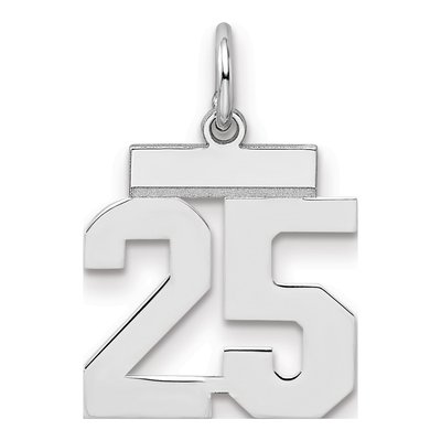 Sterling Silver Number 25 Charm