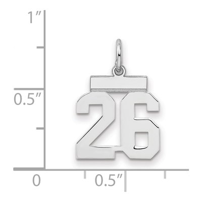 Sterling Silver Number 26 Pendant – view 2