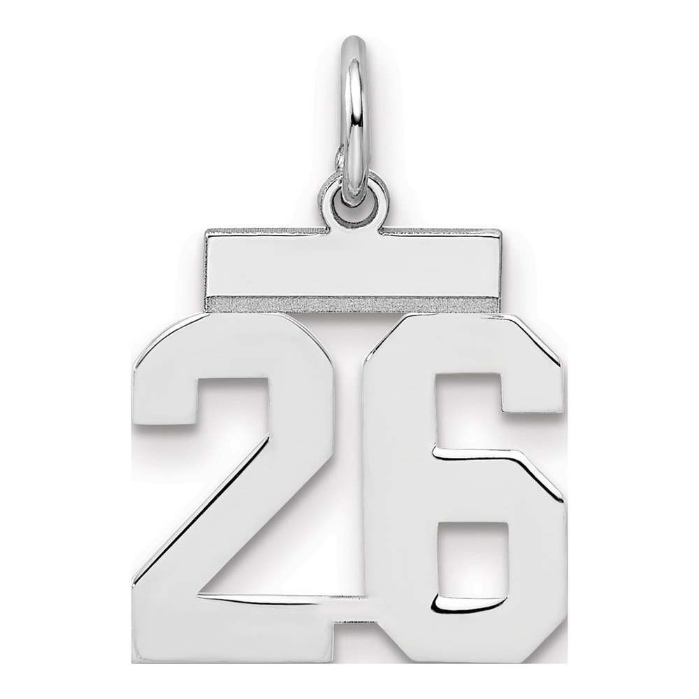 Sterling Silver Number 26 Charm Pendant