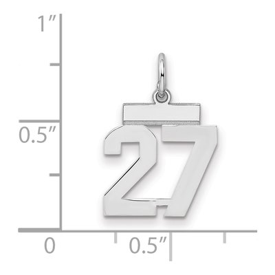 Sterling Silver Number 27 Pendant – view 3