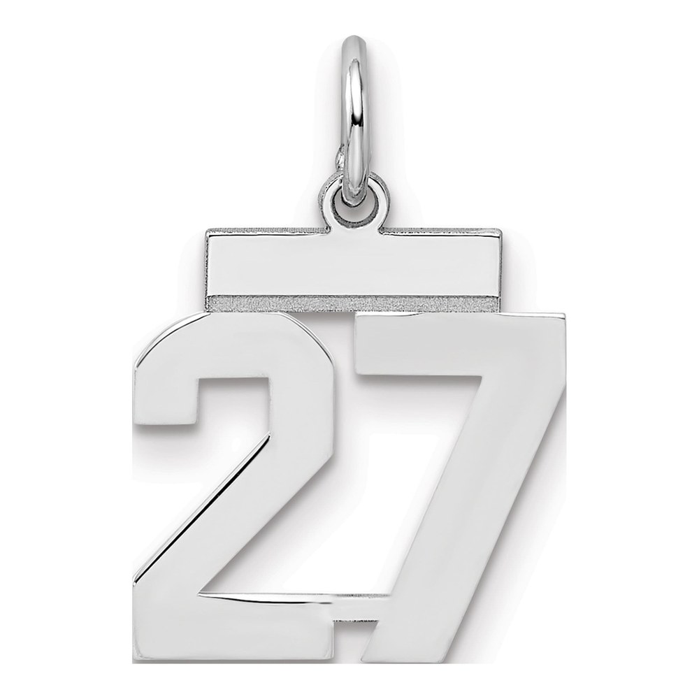Sterling Silver Number 27 Charm Pendant