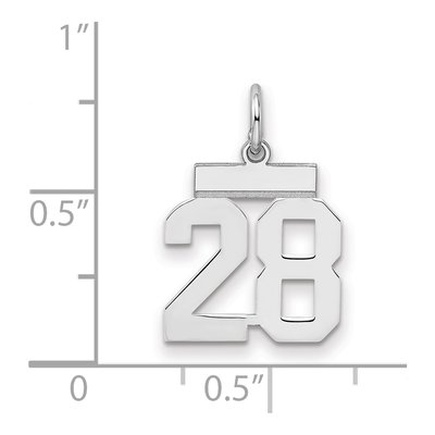 Sterling Silver Number 28 Charm – view 3